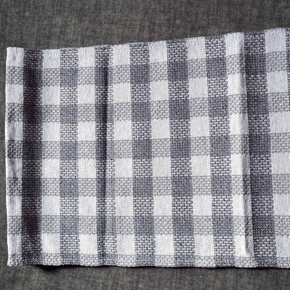 Runner Table Tabletop Gray Check Red Truck Jacquard Woven 54" Christmas Holiday - Picture 3 of 5